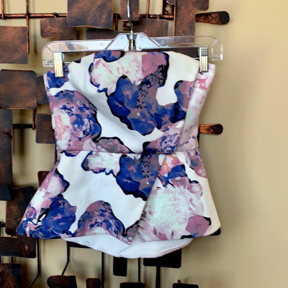 Finders Keepers Strapless Peplum Top